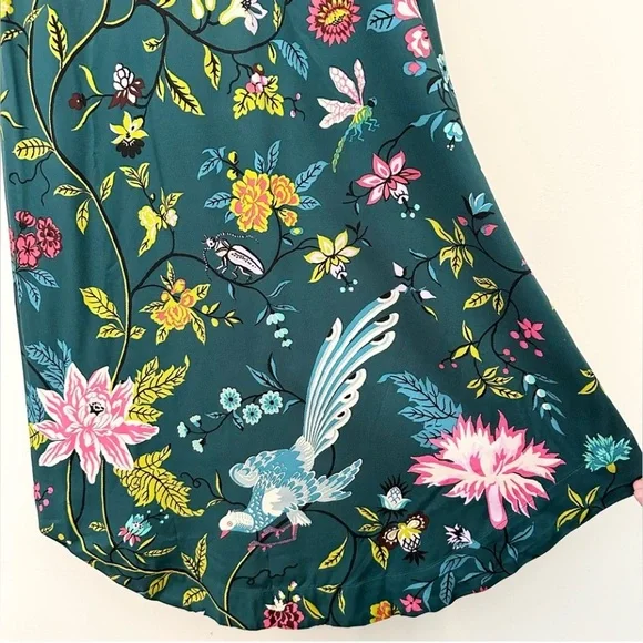 Anthropologie Maeve Green Floral Button Front Shirt Dress Size 8 - Picture 8 of 14